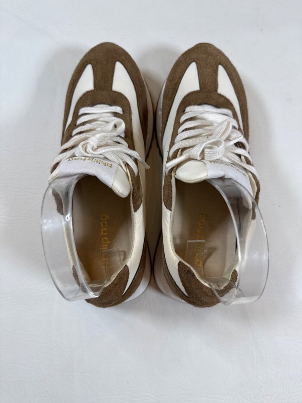 Philip Hog Womens Sneakers UK37 US 7 Suede Canvas Beige & Cream Running Shoes - Picture 6 of 10